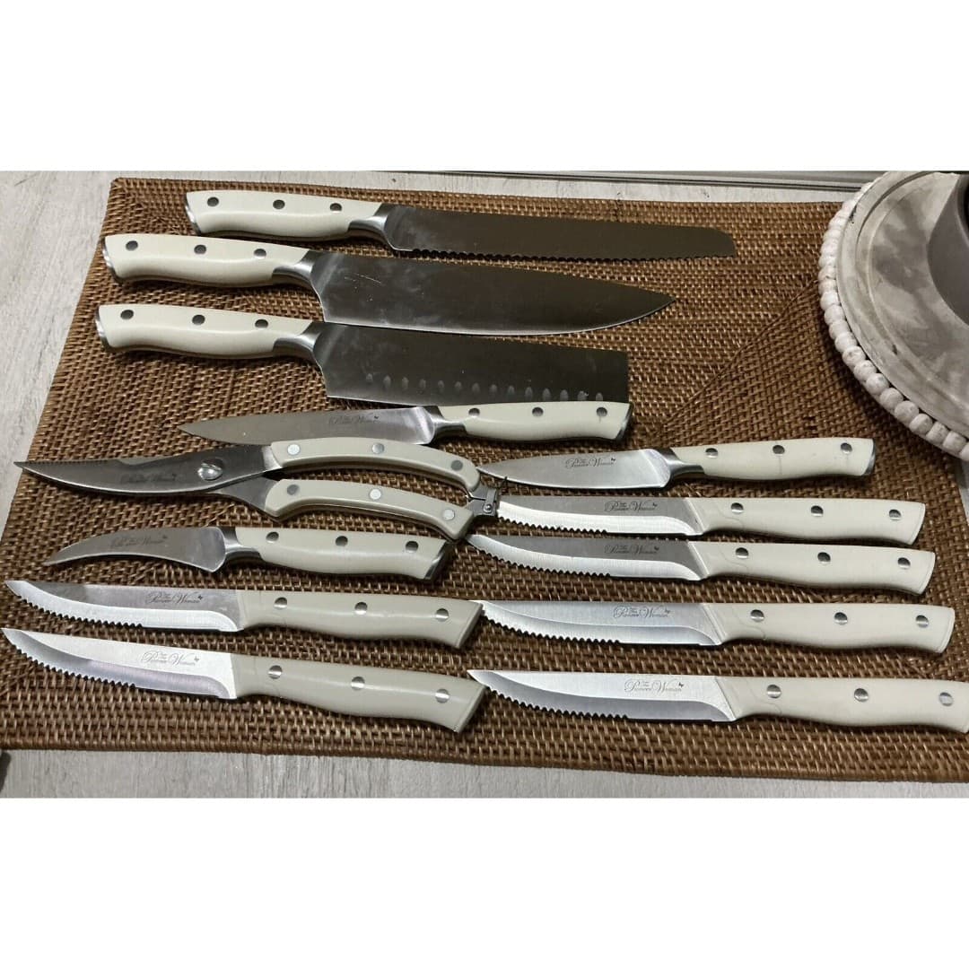 USED - The Pioneer Woman Cowboy Rustic 14-Piece Linen Ivory Cutlery Set - Thumbnail 6