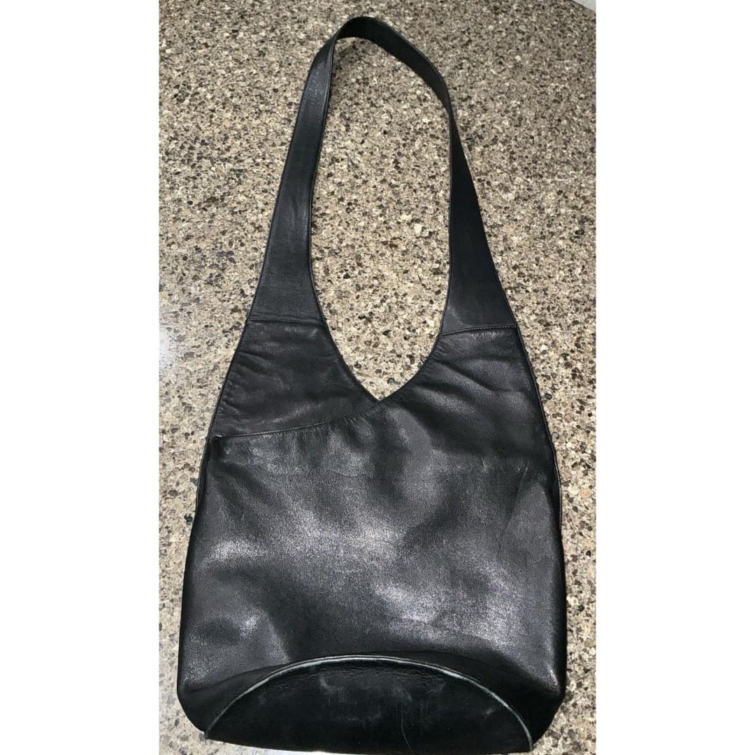 Vintage Classiques Entier Black Leather Crossbody Bag - Thumbnail 9