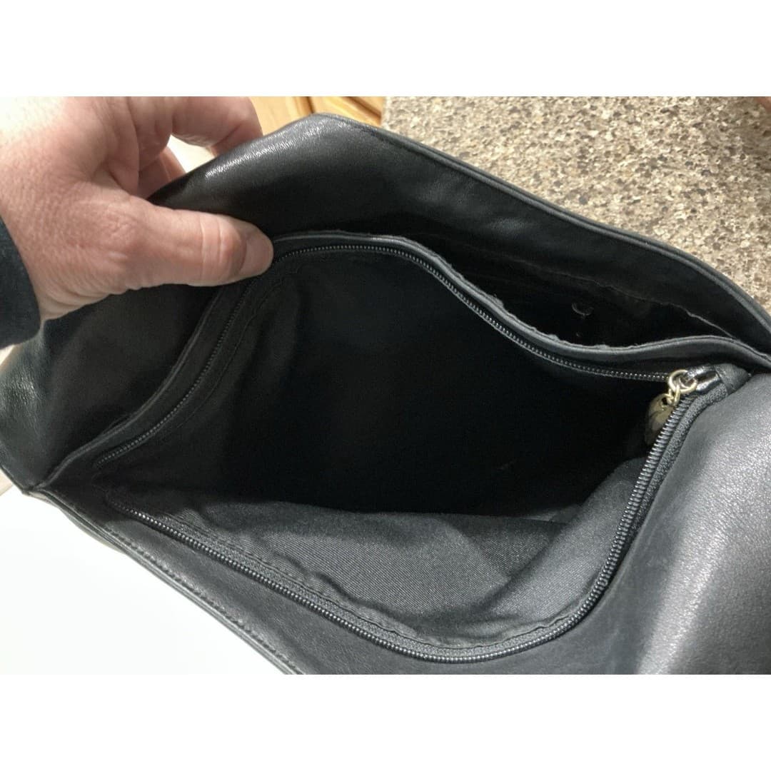 Vintage Classiques Entier Black Leather Crossbody Bag - Thumbnail 6