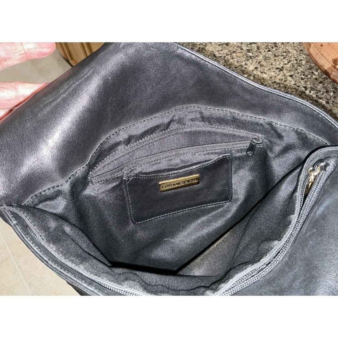 Vintage Classiques Entier Black Leather Crossbody Bag - Thumbnail 5