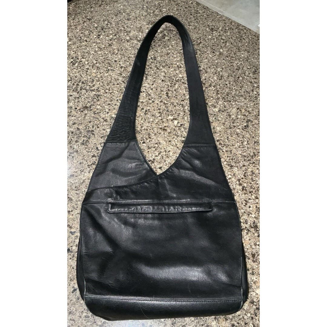 Vintage Classiques Entier Black Leather Crossbody Bag - Thumbnail 10