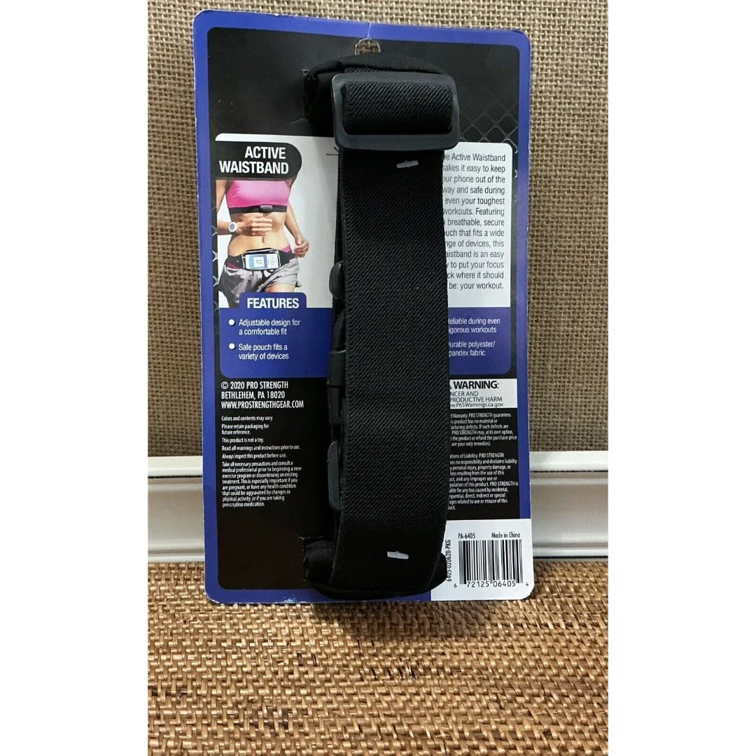 PRO Strength Active Waistband Smartphone Holder Women's Activewear- Black - Thumbnail 2