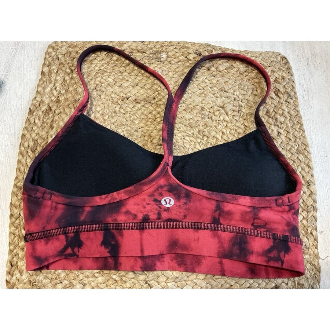 Lululemon Flow Y Bra Red Black Print Women's 4 - Thumbnail 2
