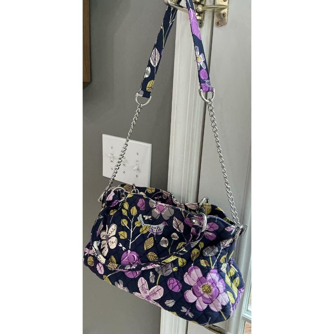 Vera Bradley Chain Bag – Floral Nightingale Blue/Lavender – Shoulder Bag - Thumbnail 5