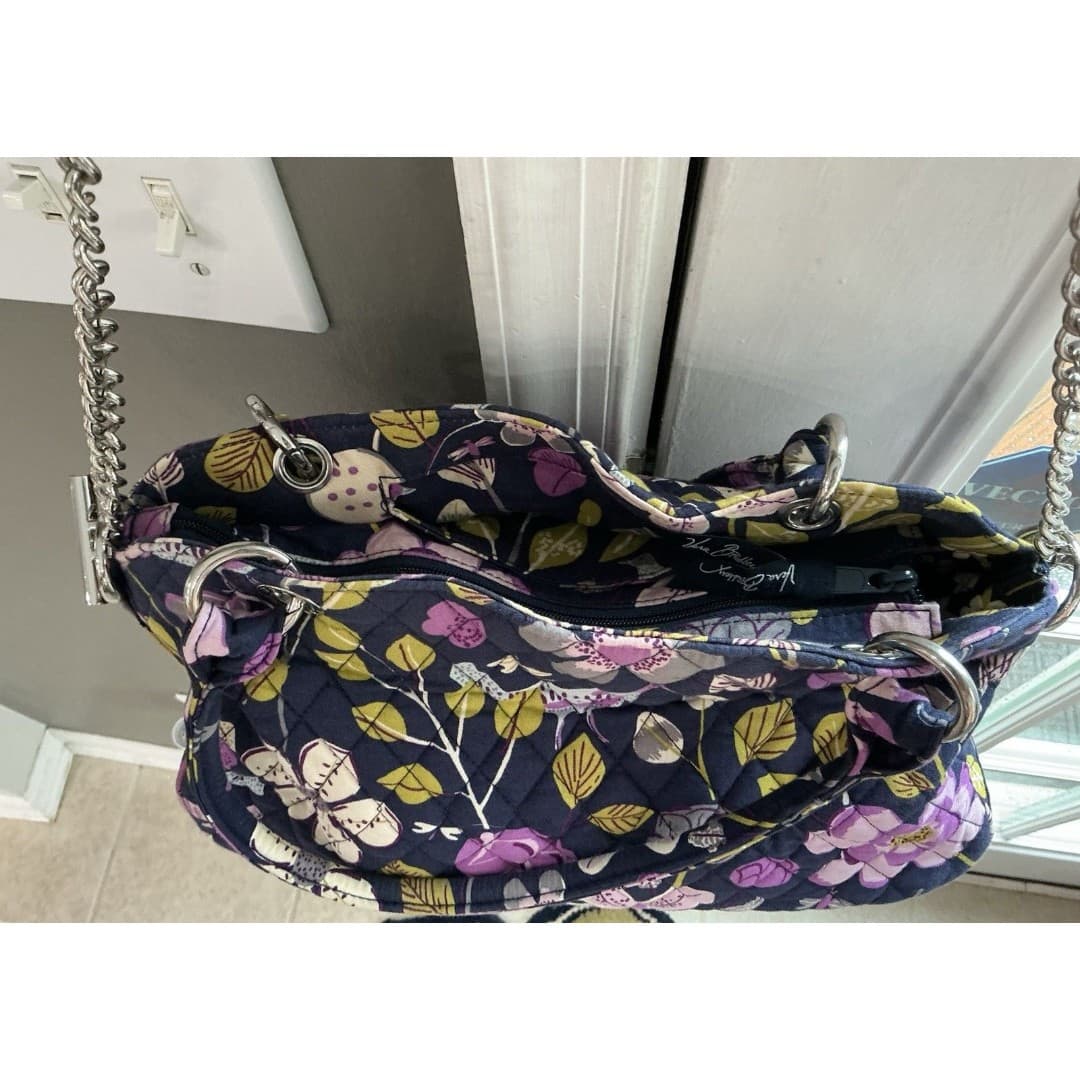 Vera Bradley Chain Bag – Floral Nightingale Blue/Lavender – Shoulder Bag - Thumbnail 7