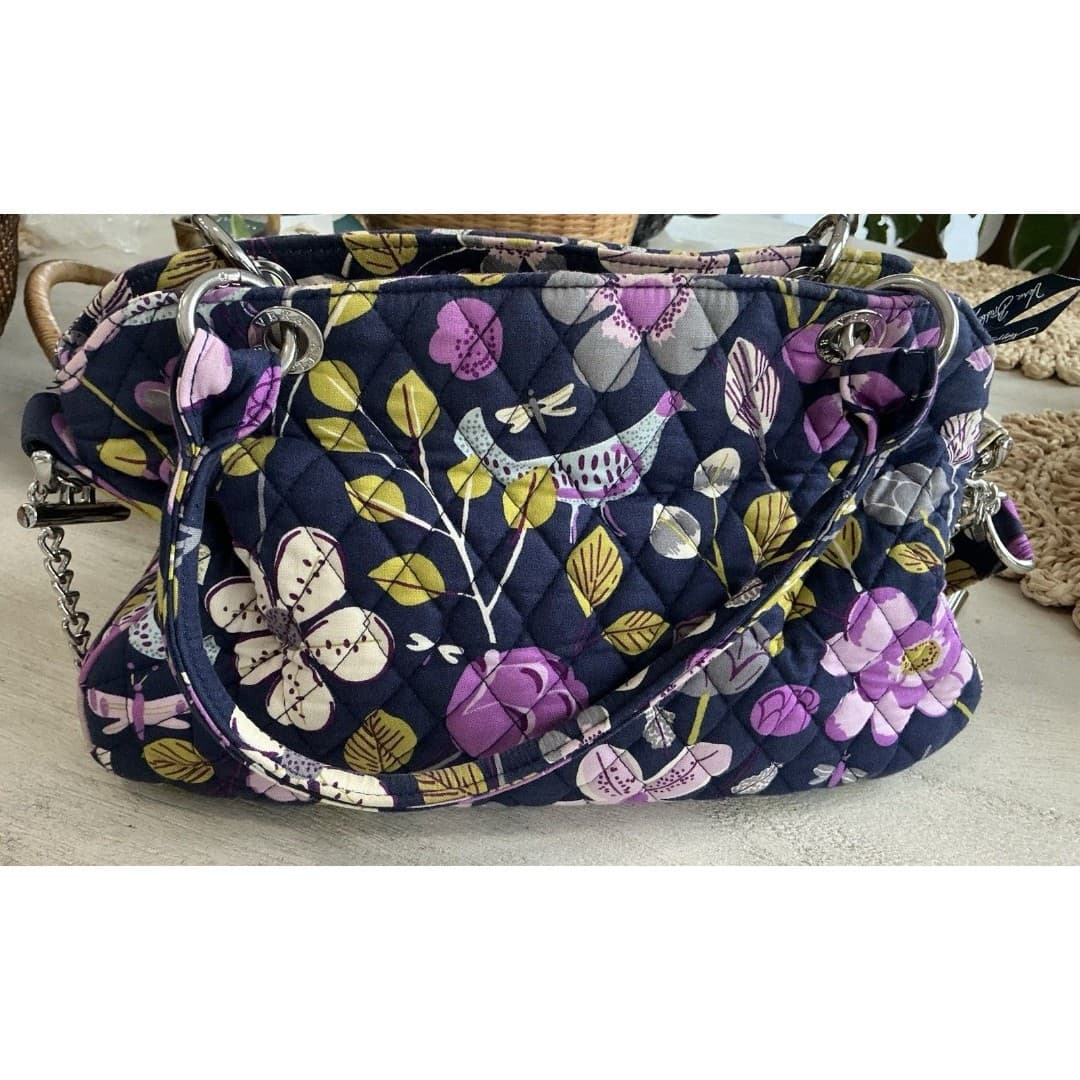 Vera Bradley Chain Bag – Floral Nightingale Blue/Lavender – Shoulder Bag - Thumbnail 9