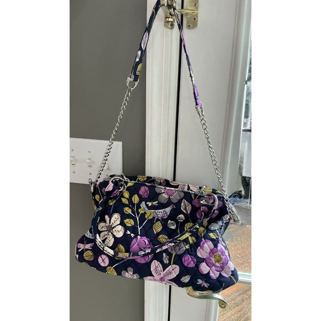 Vera Bradley Chain Bag – Floral Nightingale Blue/Lavender – Shoulder Bag - Thumbnail 2