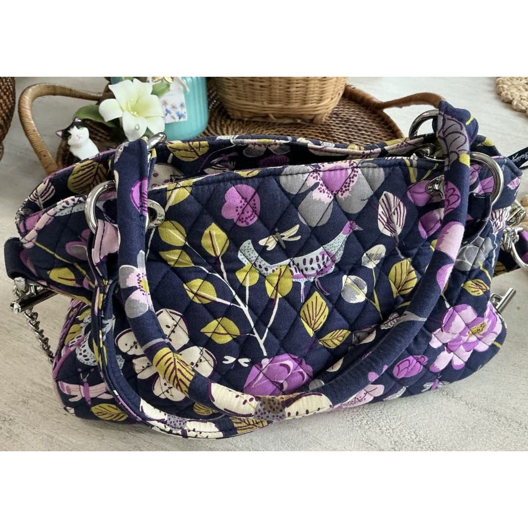 Vera Bradley Chain Bag – Floral Nightingale Blue/Lavender – Shoulder Bag - Thumbnail 8