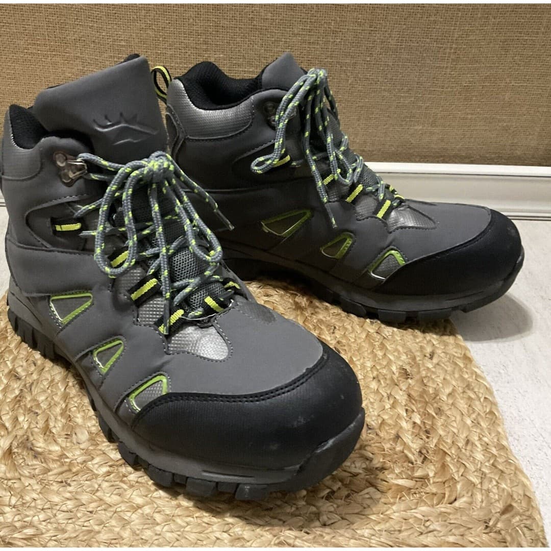 NEW Deer Stags Boy’s Gray Leather 3M Insulate Mountain Boots Size 6.5 M - Thumbnail 3