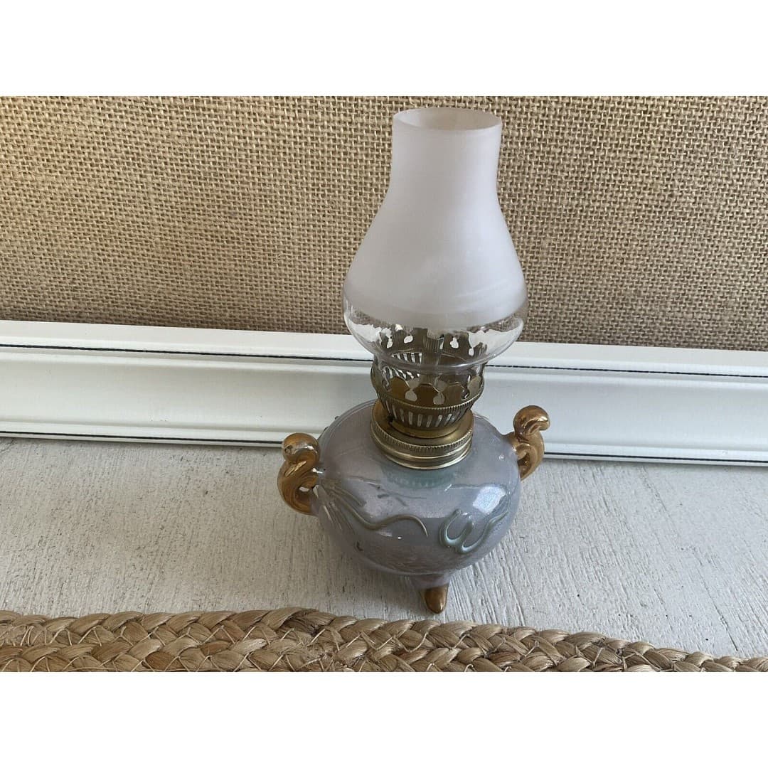 Vintage Souvenir Japan Dragonware Miniature Oil Lamp Washington DC 7" T - Thumbnail 2