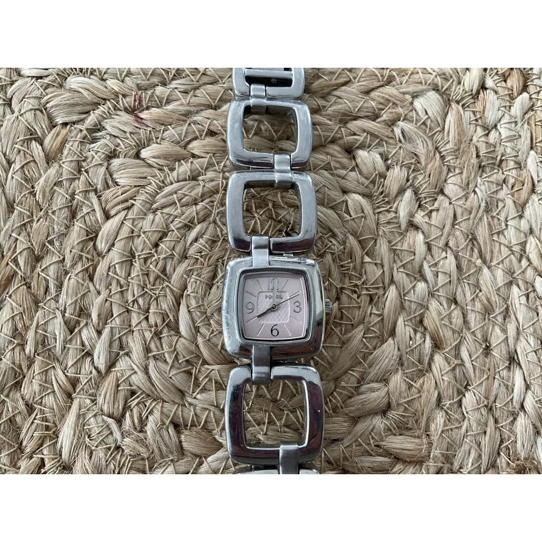 Fossil ES-2276 All Stainless Steel Quartz Analog Women's Watch Used Need Battery - Thumbnail 3