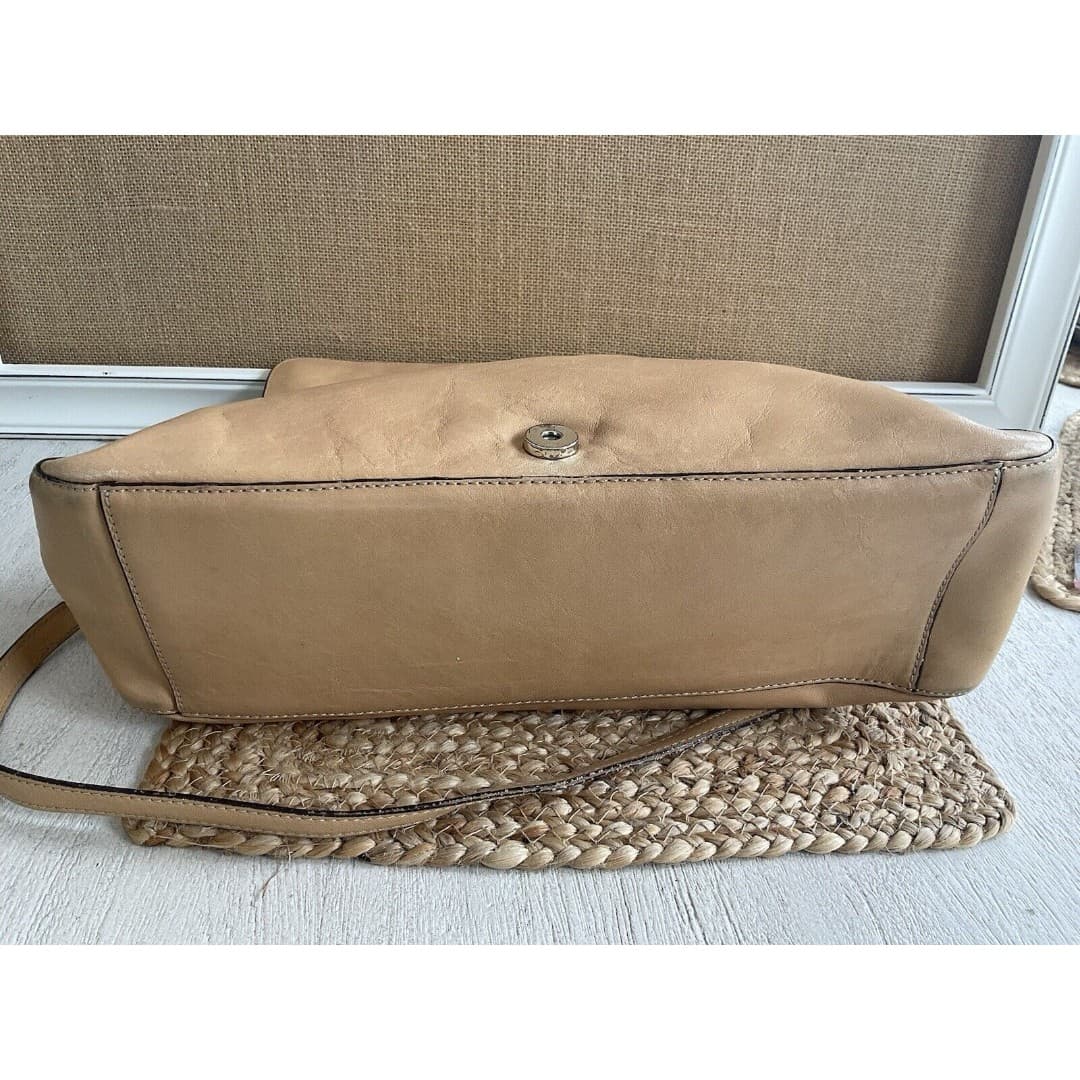 Vintage Carolee Tan Leather Doctor’s Handbag Satchel /Shoulder Bag - Thumbnail 4