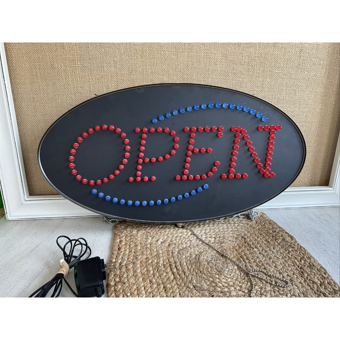 LED Neon Light Animated Motion Open Sign Business Hours Vertical Store Shop Bar - Thumbnail 2