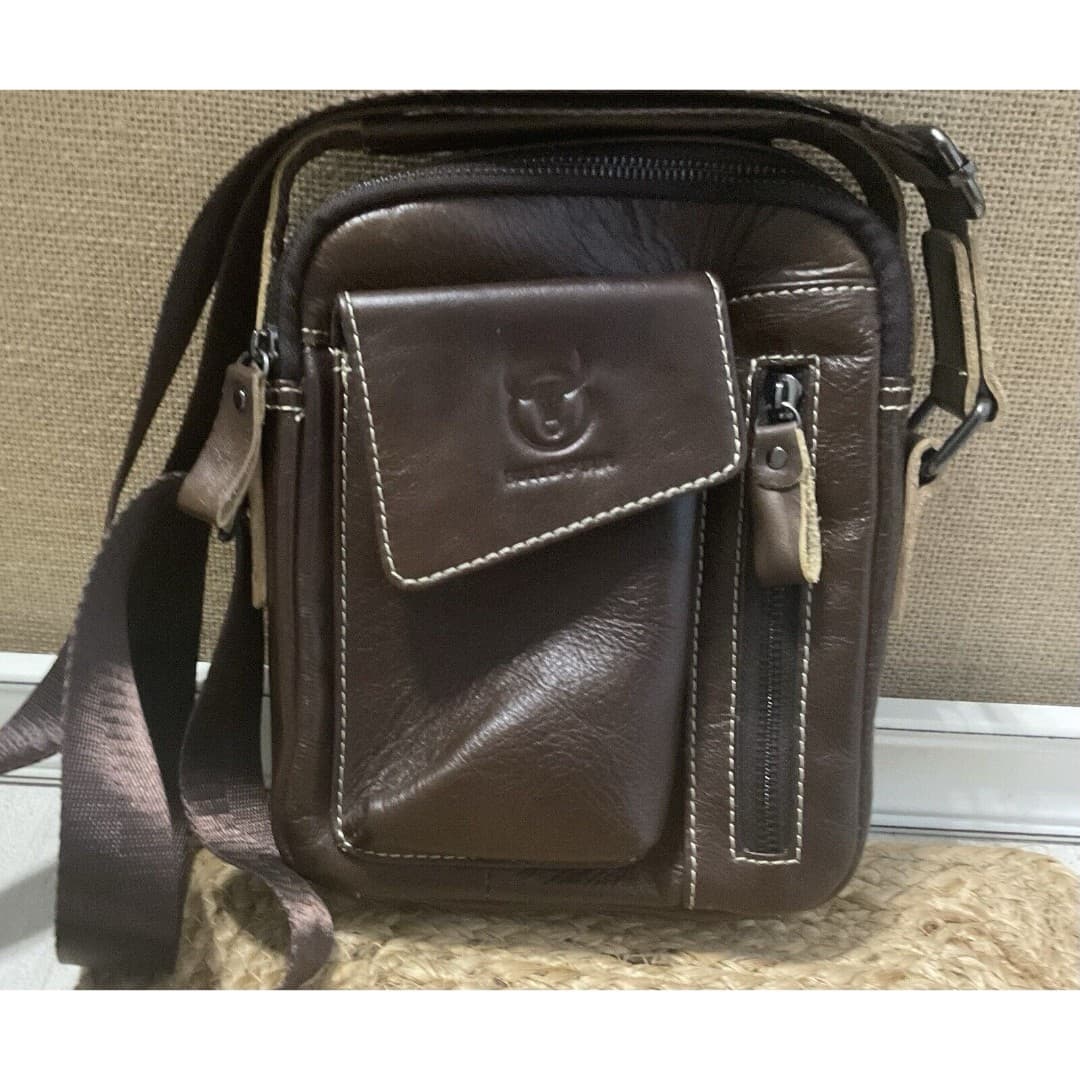 Bullcaptain Genuine Leather Shoulder Bag brown - Thumbnail 2