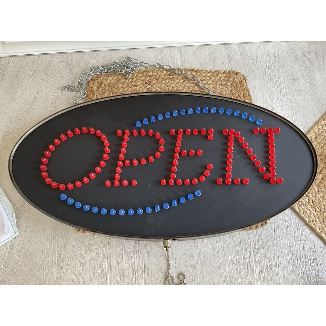 LED Neon Light Animated Motion Open Sign Business Hours Vertical Store Shop Bar - Thumbnail 3