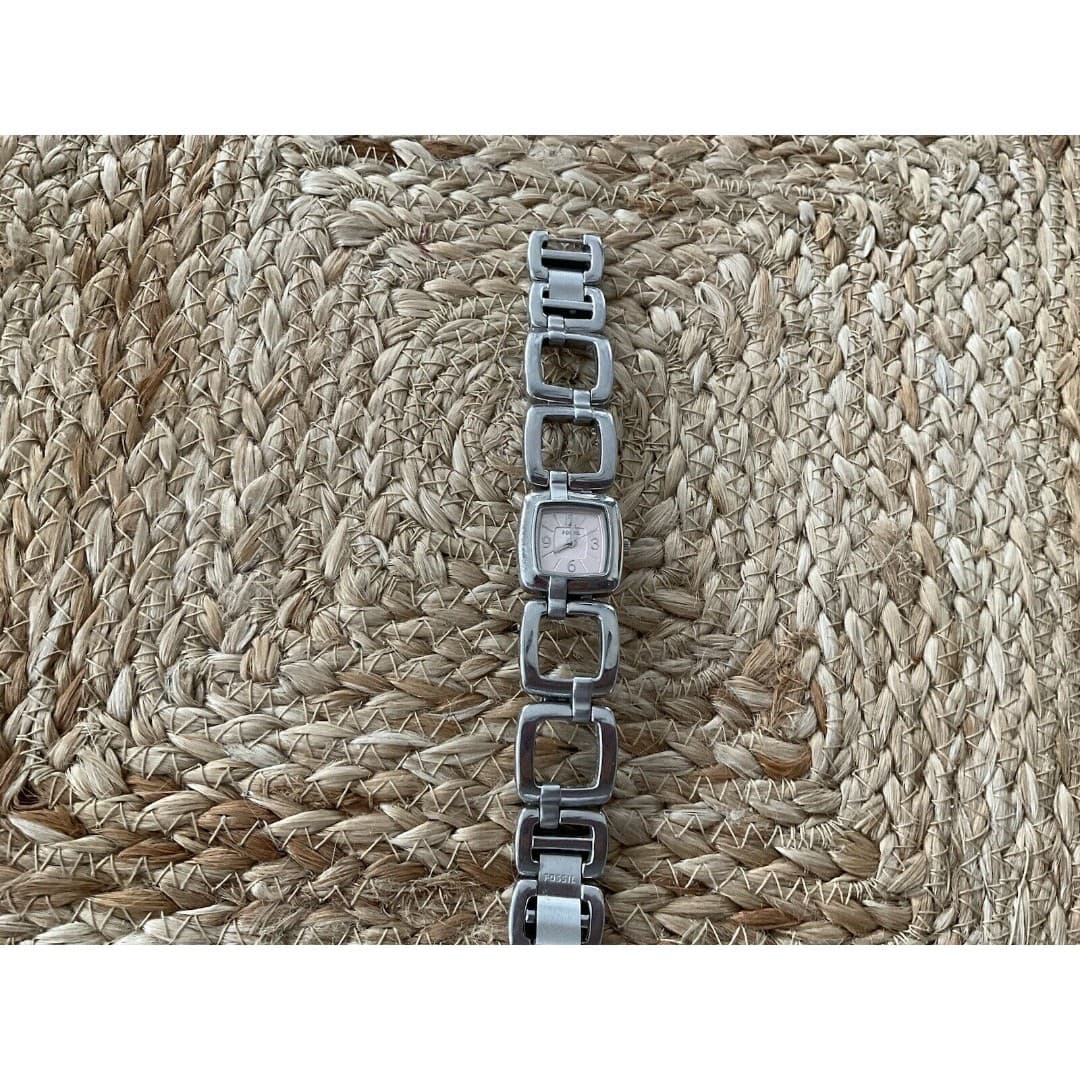 Fossil ES-2276 All Stainless Steel Quartz Analog Women's Watch Used Need Battery