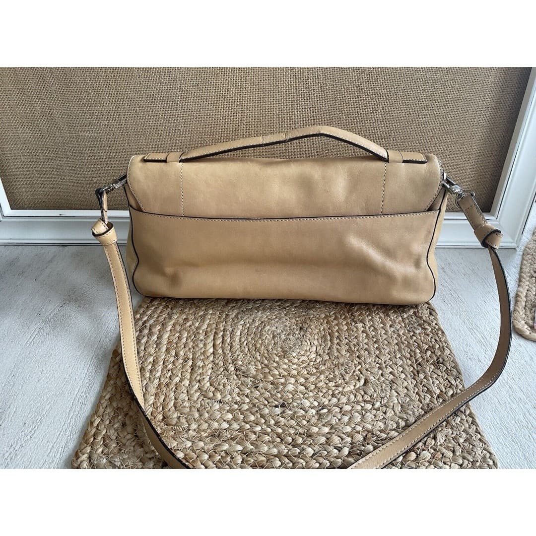 Vintage Carolee Tan Leather Doctor’s Handbag Satchel /Shoulder Bag - Thumbnail 6