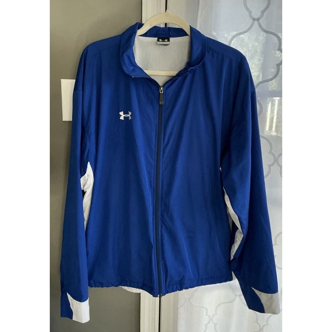 Under Armour Rain Jacket, Rain Resistant, Men’s XLarge Blue