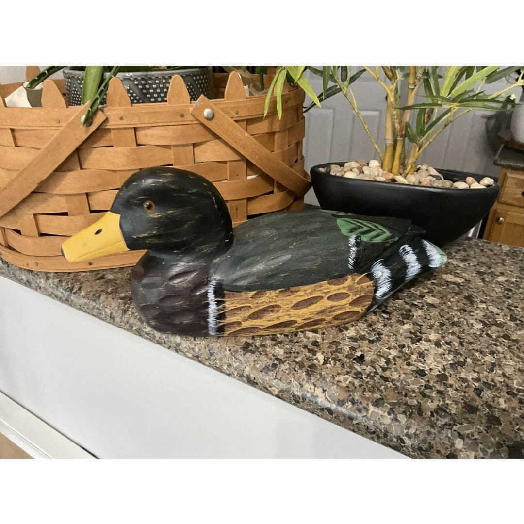 Vintage Heritage Mint Ltd DUCK DECOY Hand Painted Wood 12” Cabin Decor - Thumbnail 2