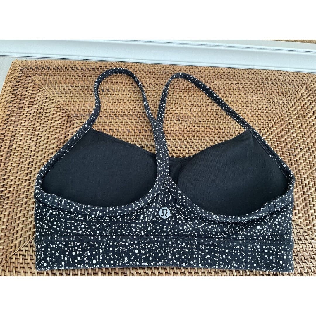 Lululemon Energy Bra Mini Splatter White Black Size 4 - Thumbnail 2