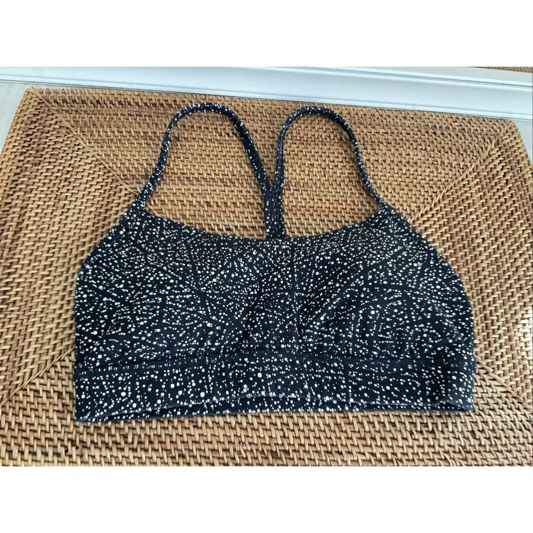 Lululemon Energy Bra Mini Splatter White Black Size 4