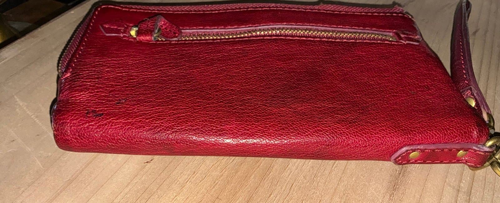 Fossil Bifold Wristlet Burgundy Wallet With Change Pouch - Thumbnail 7
