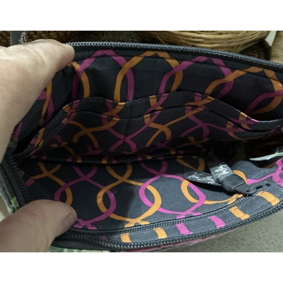 Vera Bradley Jazzy Blooms Wristlet Wallet Purse-Grey,Pink,Orange,Green-Bag - Thumbnail 10