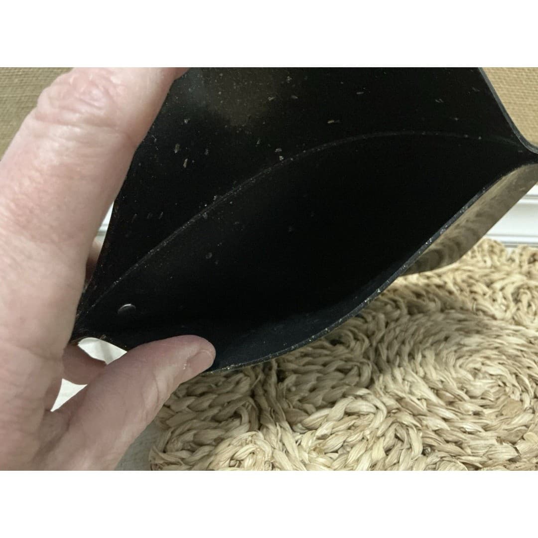 Melissa Black Glitter PVC Flecked Clutch Wallet W/handle - Thumbnail 5
