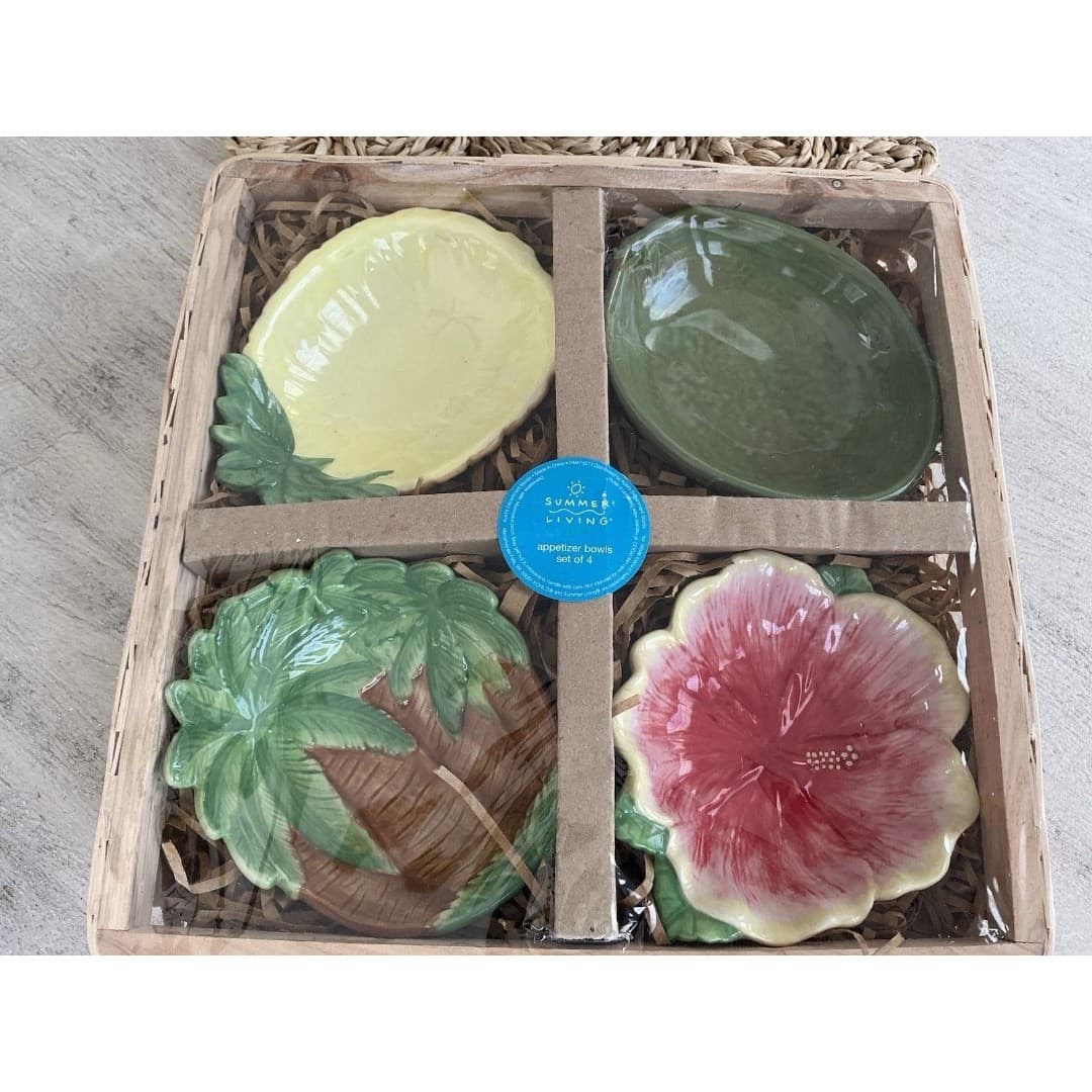 Summer Living Tropical Appetizer Bowls Set Of 4 NEW - Thumbnail 3
