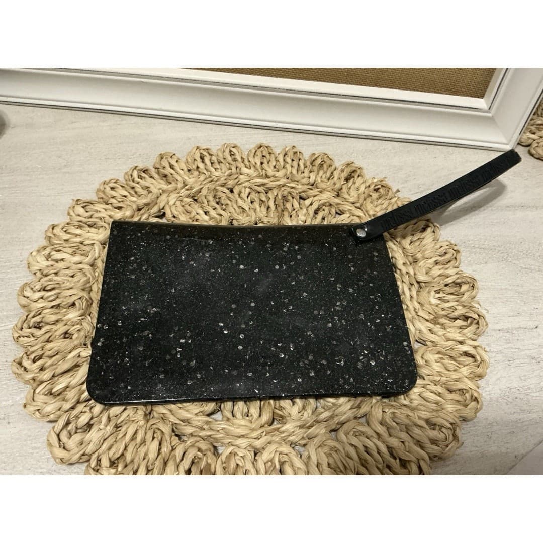 Melissa Black Glitter PVC Flecked Clutch Wallet W/handle - Thumbnail 3