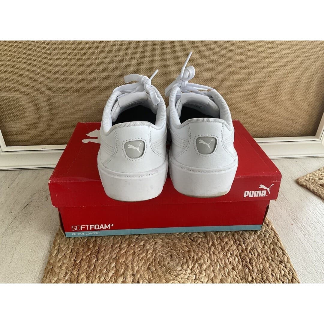 Puma Smash V3 Platform Lace Up Womens White Sneakers Casual Shoes Sz 8.5 - Thumbnail 5