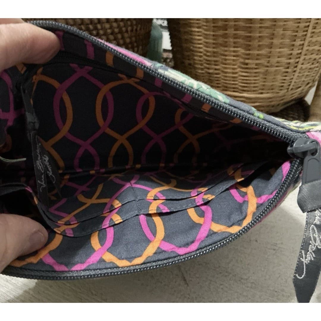 Vera Bradley Jazzy Blooms Wristlet Wallet Purse-Grey,Pink,Orange,Green-Bag - Thumbnail 9