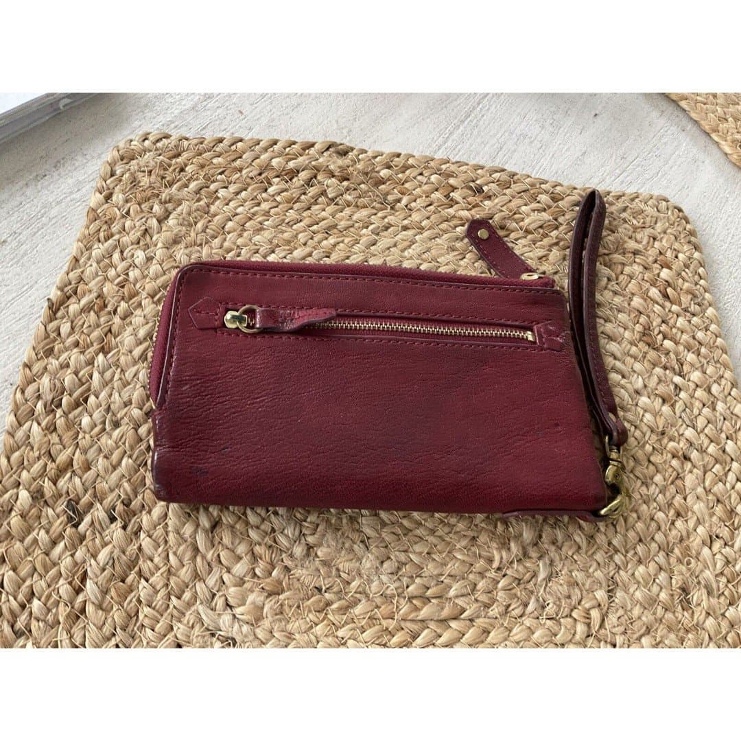 Fossil Bifold Wristlet Burgundy Wallet With Change Pouch - Thumbnail 3