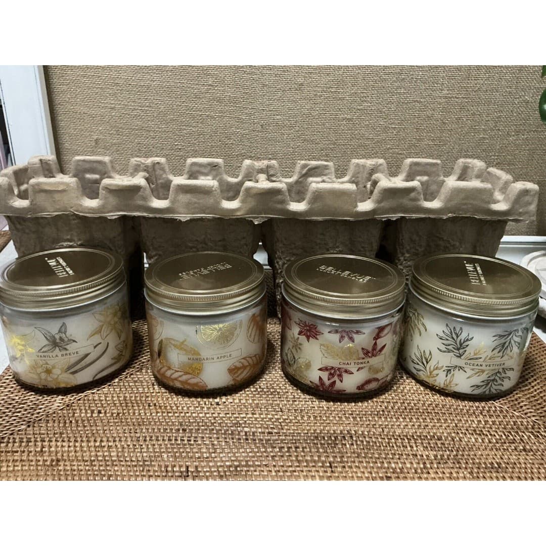 Bellevue Luxury Set Of 4 Natural Soy Wax Long Lasting Candles Essential Oil - Thumbnail 5