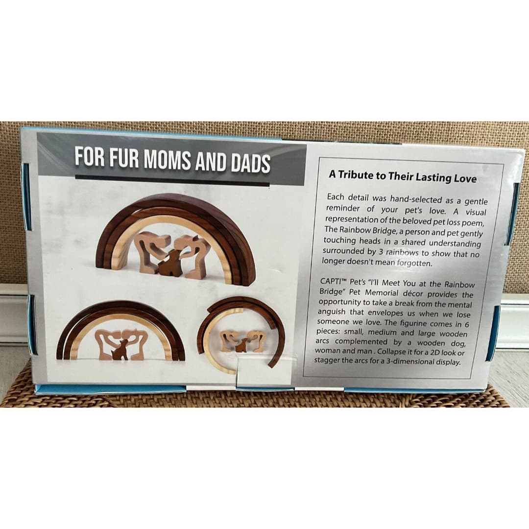 Capti Pets Rainbow Bridge Memorial for Fur Moms and Dads Dog New Open Box Unused - Thumbnail 2