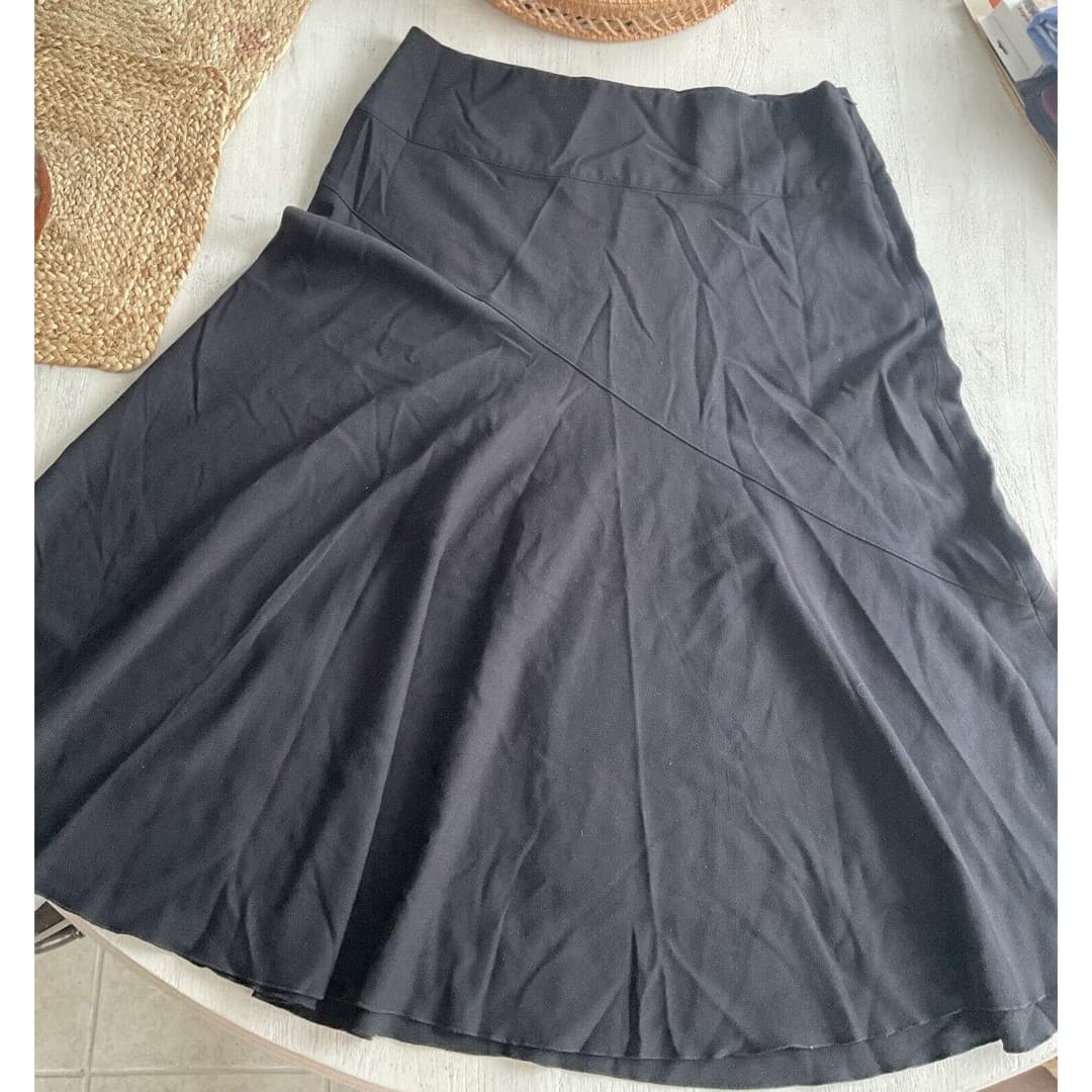 Christopher And Banks Women's Flare Skirt Size 16 Black Side Zip