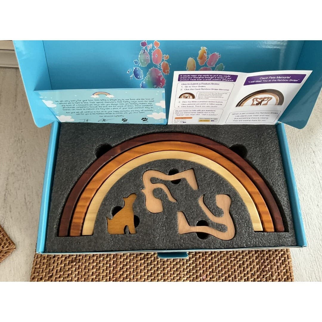 Capti Pets Rainbow Bridge Memorial for Fur Moms and Dads Dog New Open Box Unused - Thumbnail 4