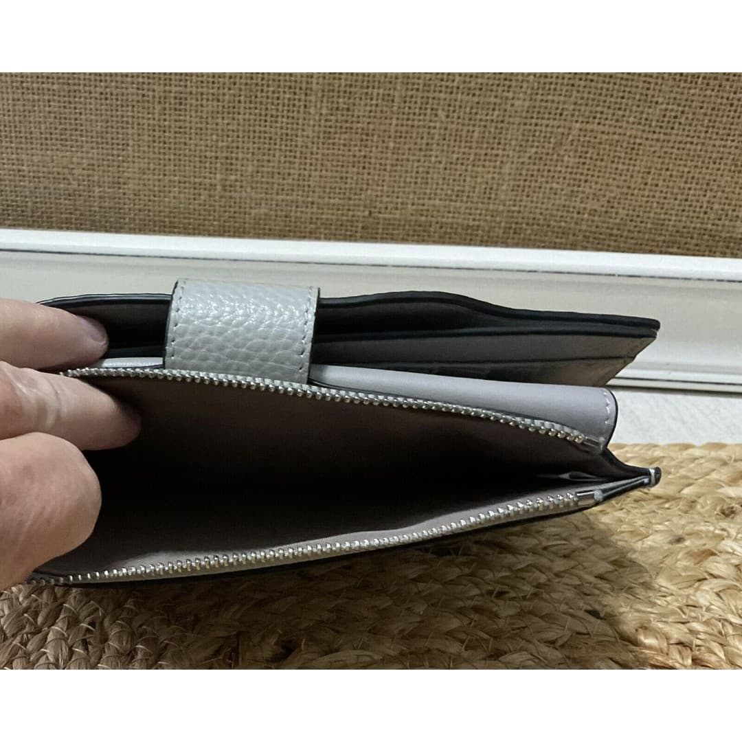 Bostanten Women's Gray Leather Large Wallet (C7) - Thumbnail 6