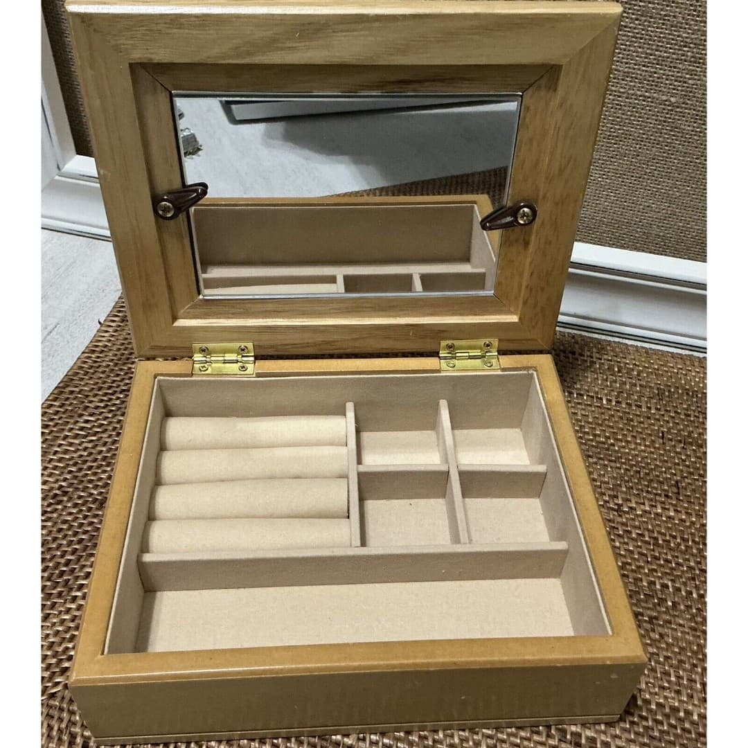 LOVE Wooden Jewelry Box with Photo Insert and Mirror “Forever Love” - Thumbnail 2