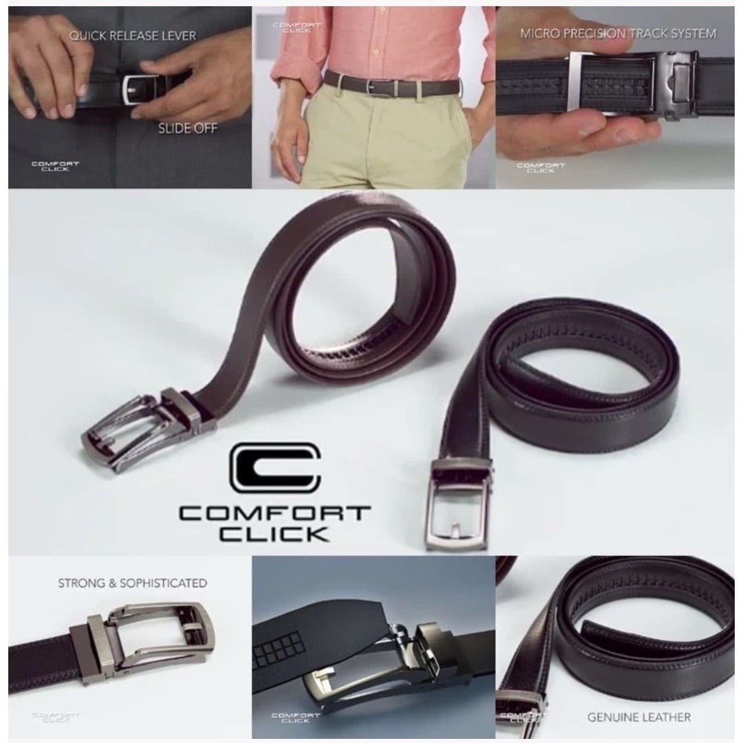 COMFORT CLICK Leather Belt Automatic Adjustable Men Gift As Seen On TV US - Thumbnail 2