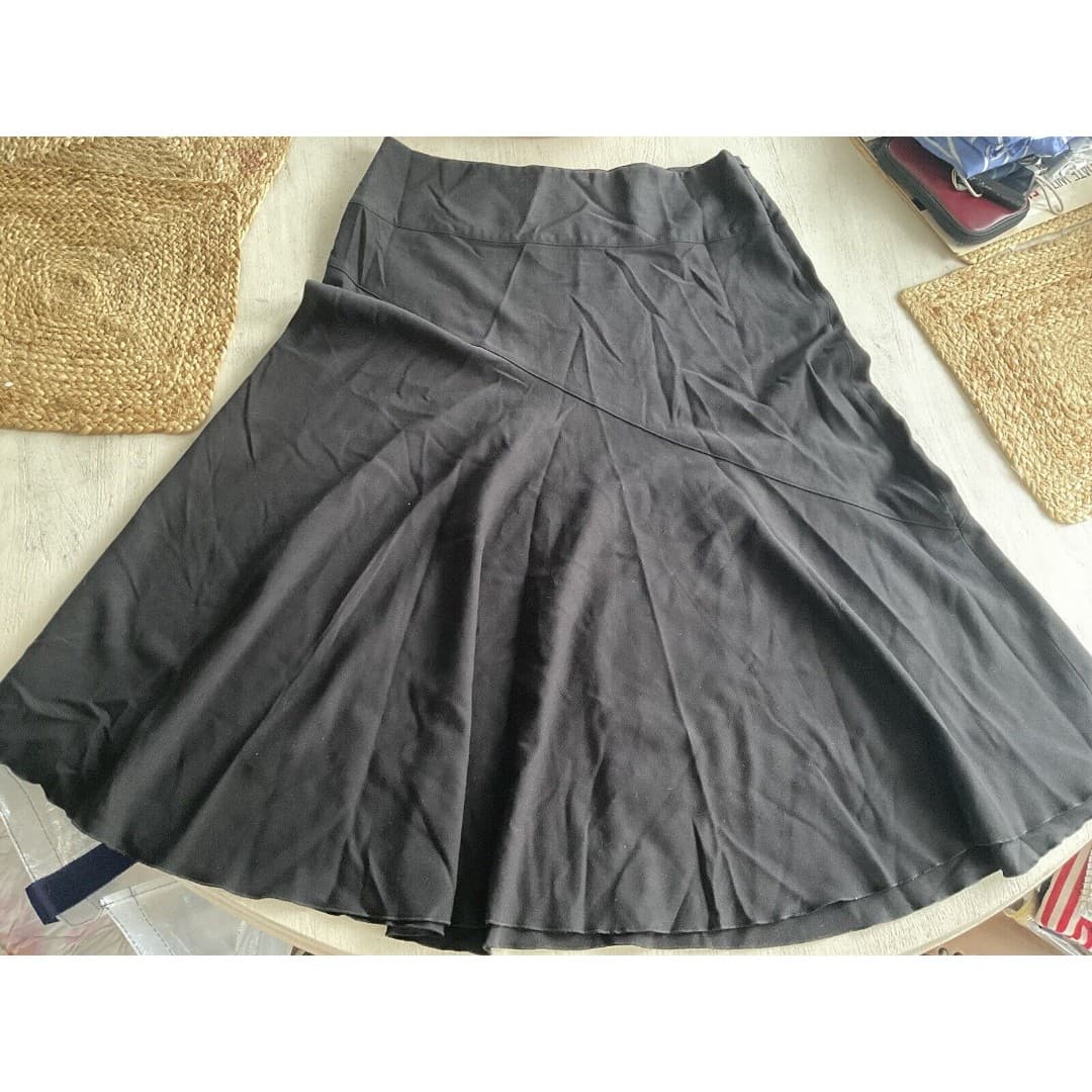 Christopher And Banks Women's Flare Skirt Size 16 Black Side Zip - Thumbnail 2