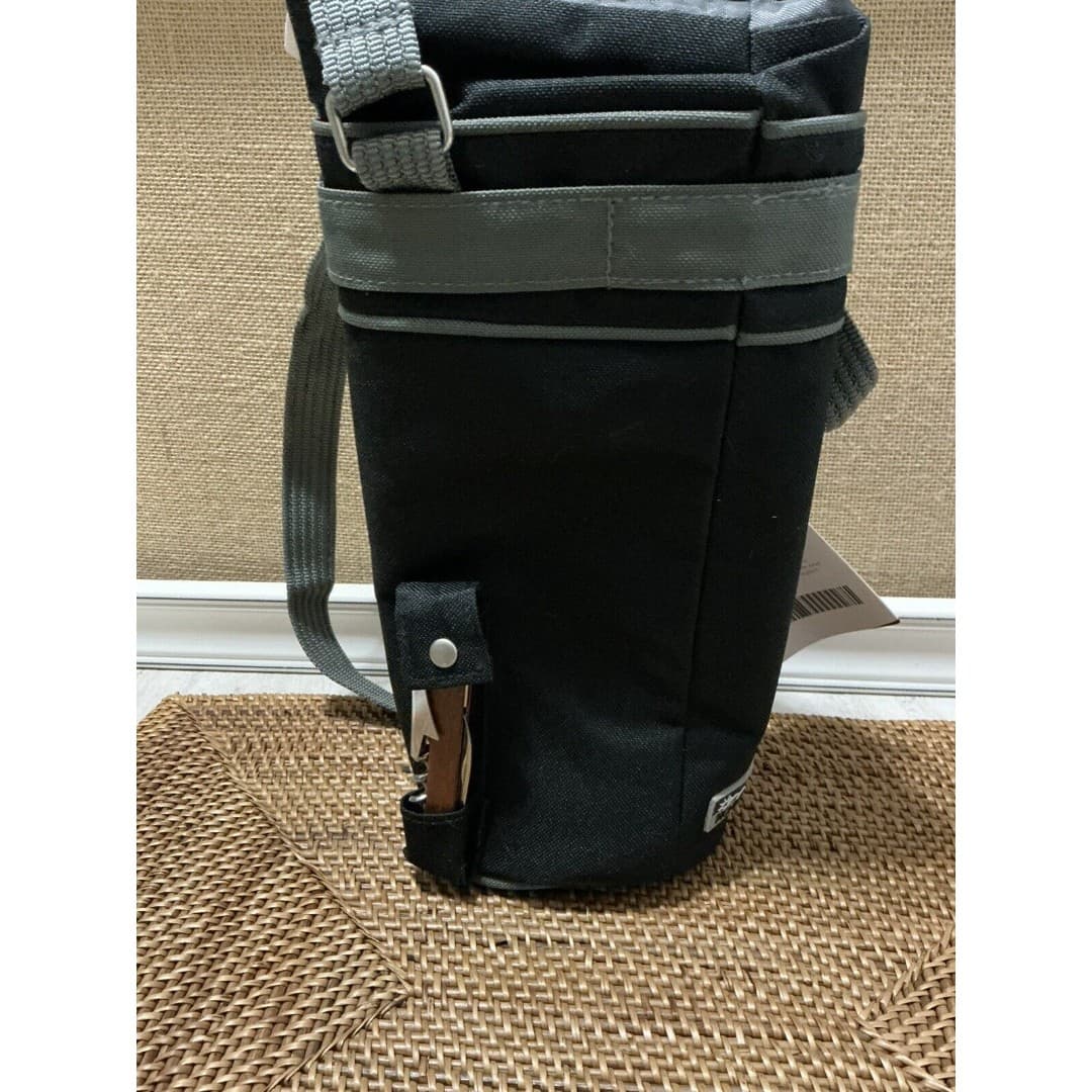 Picnic Time Insulated Single Wine Bottle Tote Bag Carrier Sack Black Corkscrew - Thumbnail 3