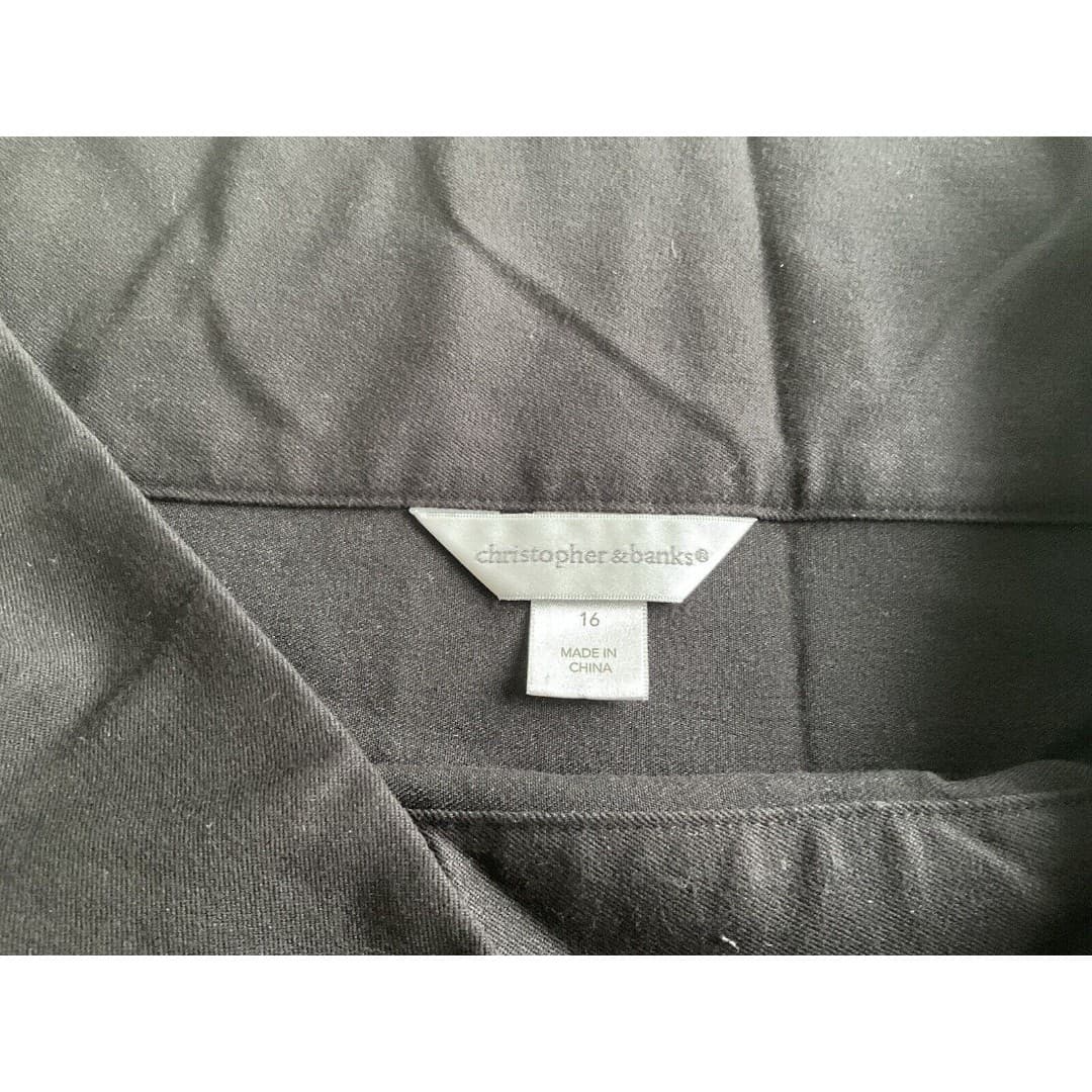 Christopher And Banks Women's Flare Skirt Size 16 Black Side Zip - Thumbnail 4
