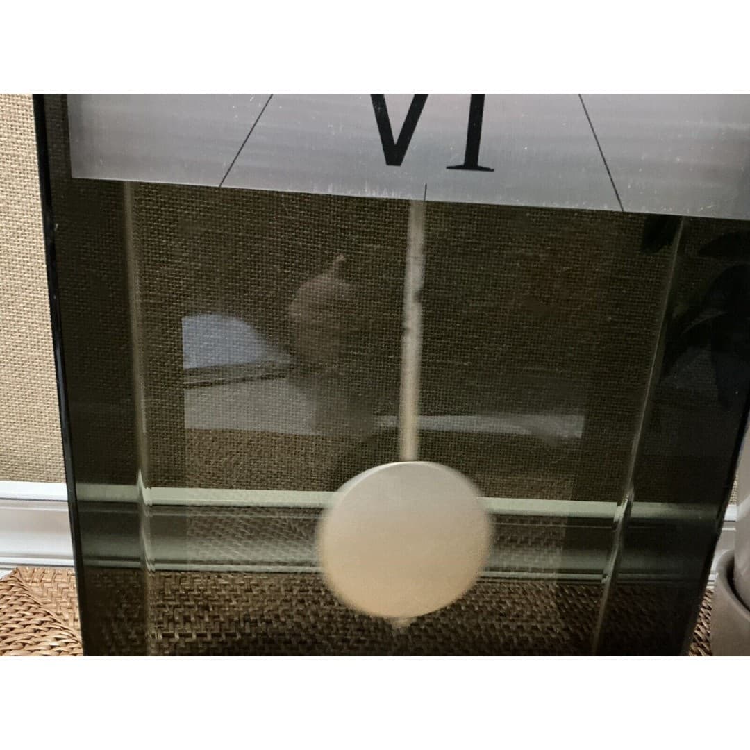 MCM Seth Thomas Smoky Lucite Black /Silver Plastic Wall Clock - Thumbnail 3