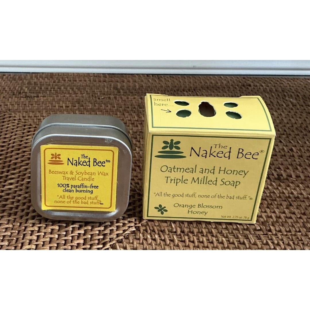 Naked Bee Orange Blossom & Honey Milled Soap & Beeswax Soybean Wax Candle