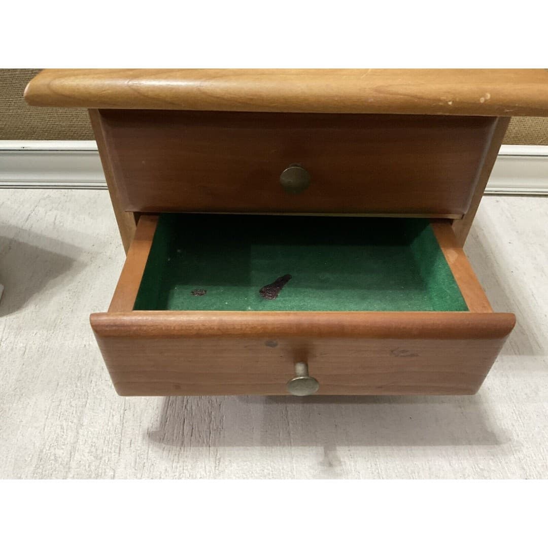 Vintage Handcrafted 2 Drawer Tabletop Jewelry Box -Beautiful - Thumbnail 3