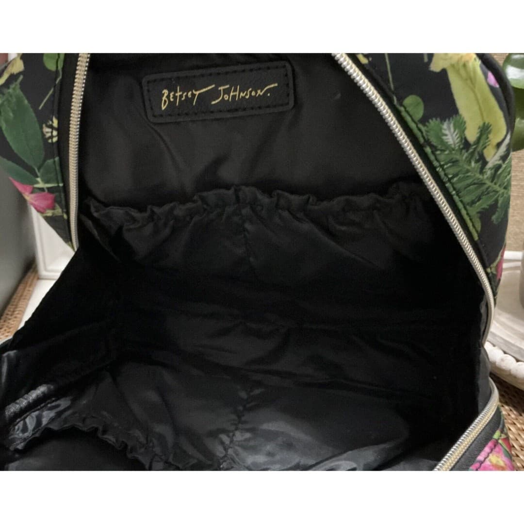BETSEY JOHNSON Floral Make Up Bag With Handles 9”x7” - Thumbnail 7