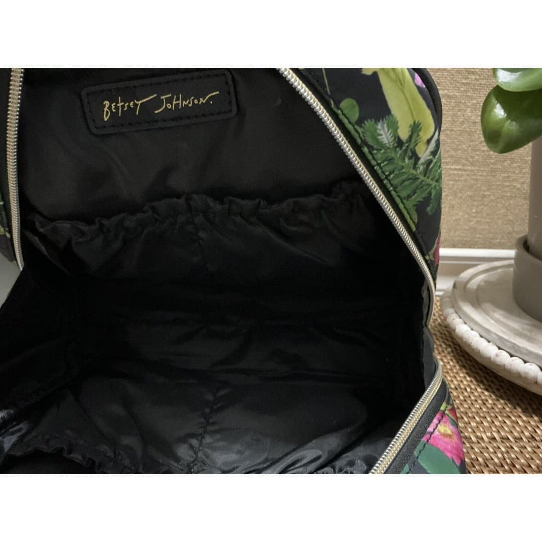 BETSEY JOHNSON Floral Make Up Bag With Handles 9”x7” - Thumbnail 6
