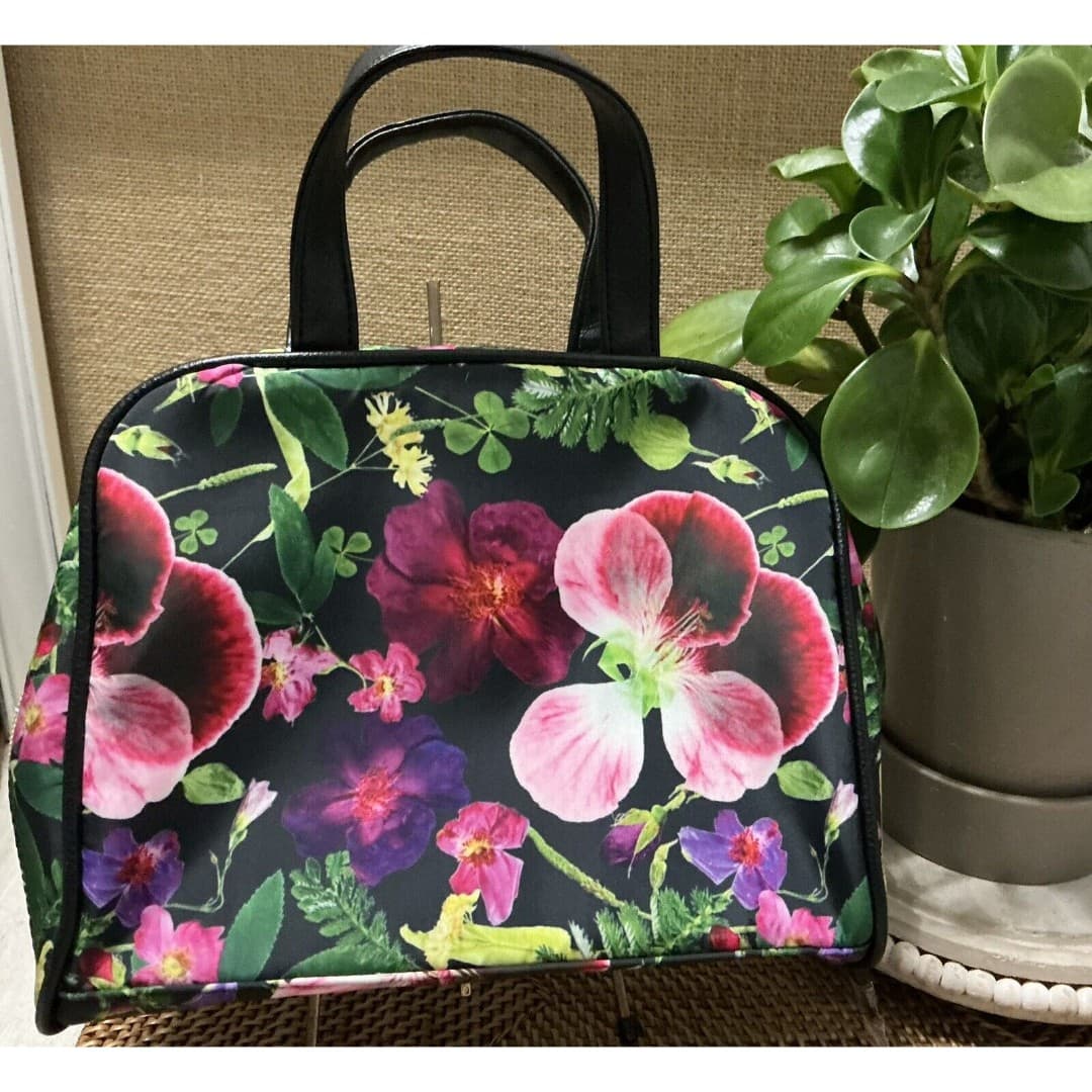 BETSEY JOHNSON Floral Make Up Bag With Handles 9”x7” - Thumbnail 2
