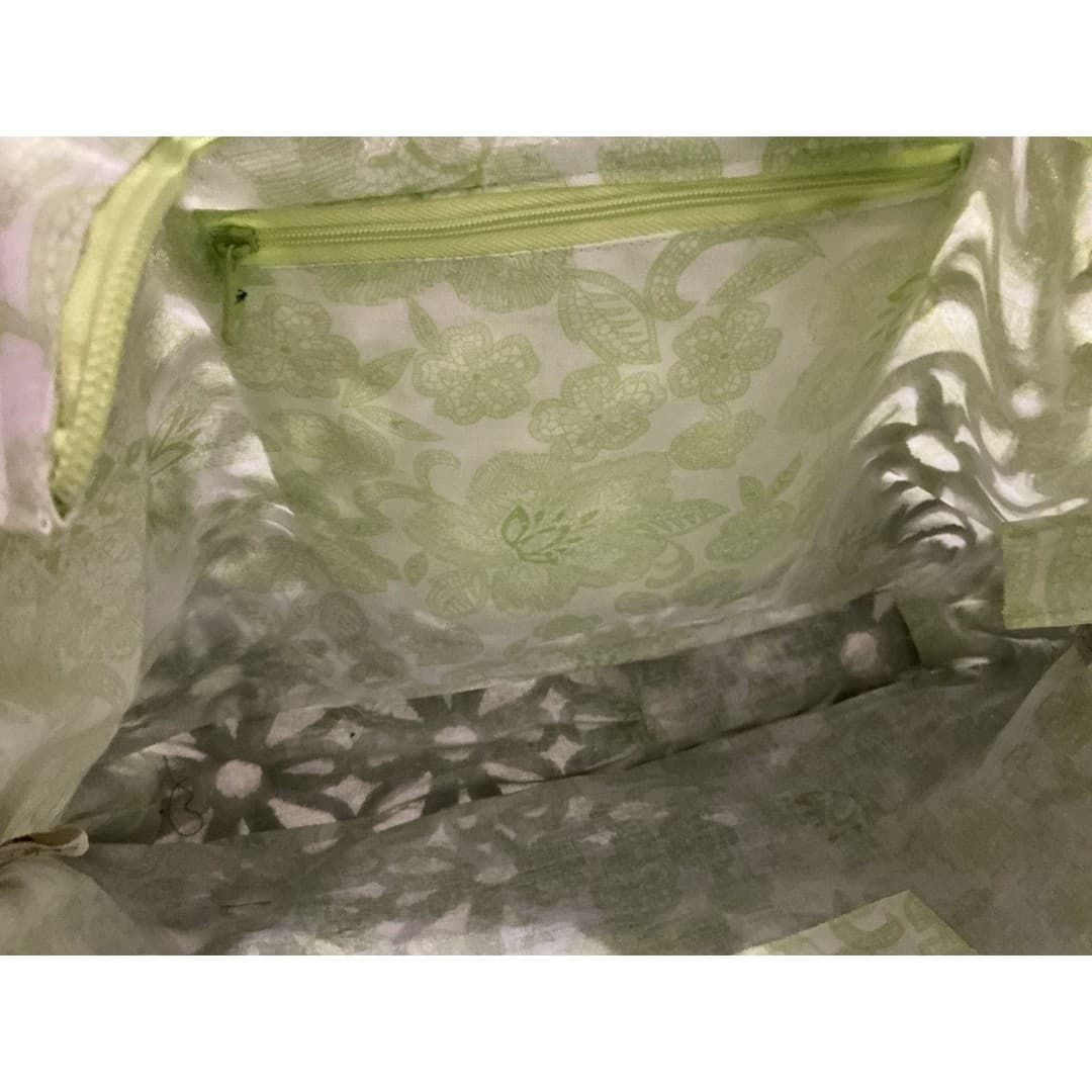 Sun-n-Sand Crocheted Woven Floral Green Beach Bag Hand bag - Thumbnail 10